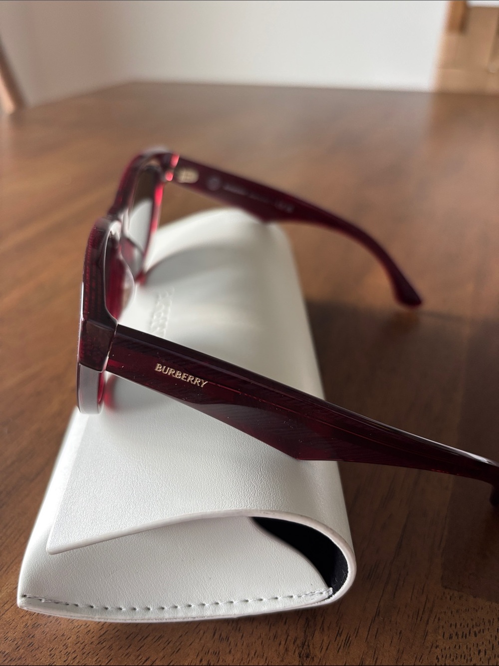 Burberry Women's Deep Wine Round Sunglasses - Picture 2 of 5